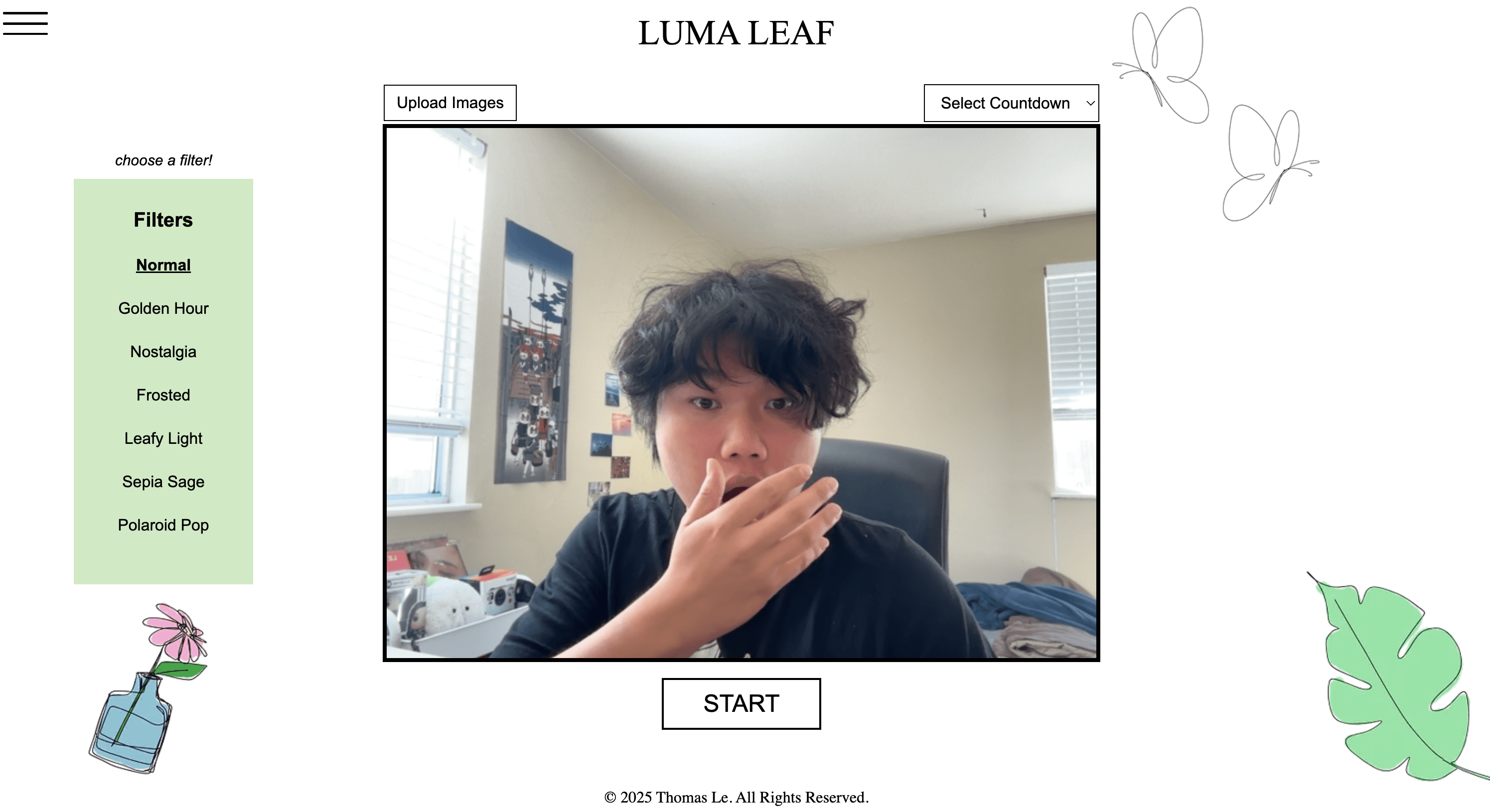 Luma Leaf photobooth screenshot