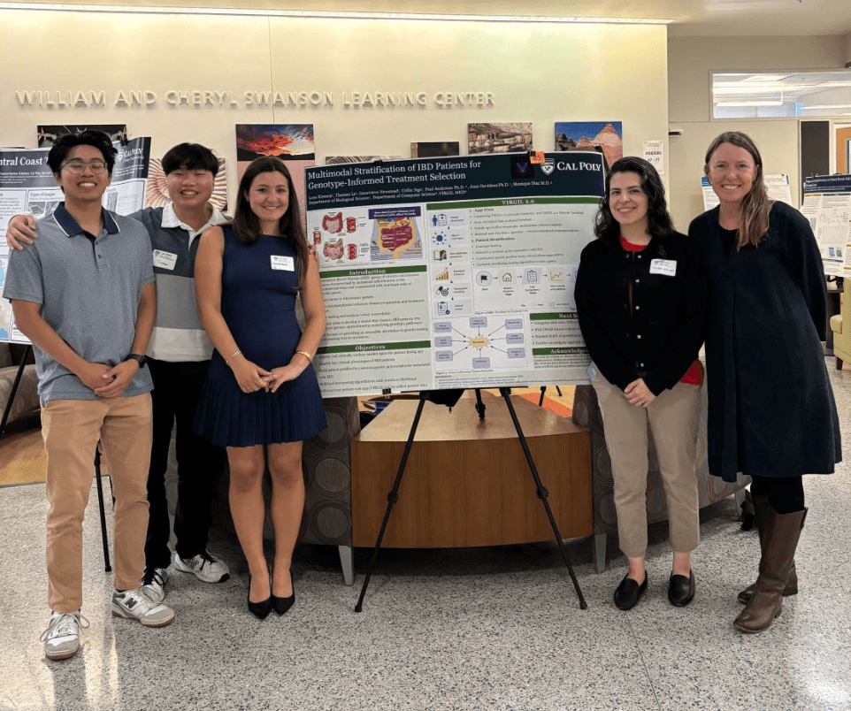 Virgil team with the research poster at Cal Poly