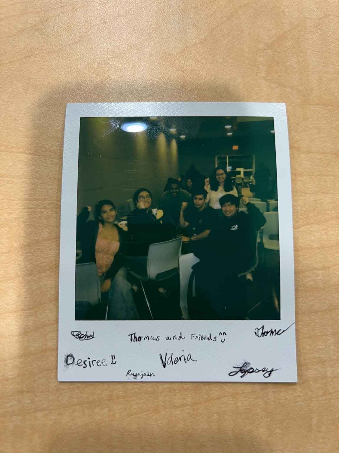 Signed instant photo of friends at AI Summer Camp